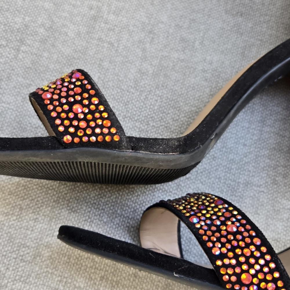 INC Rhinestone Sparkle Ankle Strap Block Heels - Picture 5 of 9
